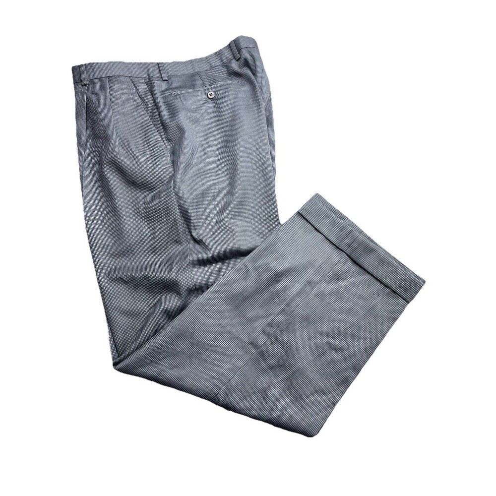 Zanella Men Dress Pants 38x30 Italian Wool Cuffed Natural Stretch Trousers - Picture 6 of 10